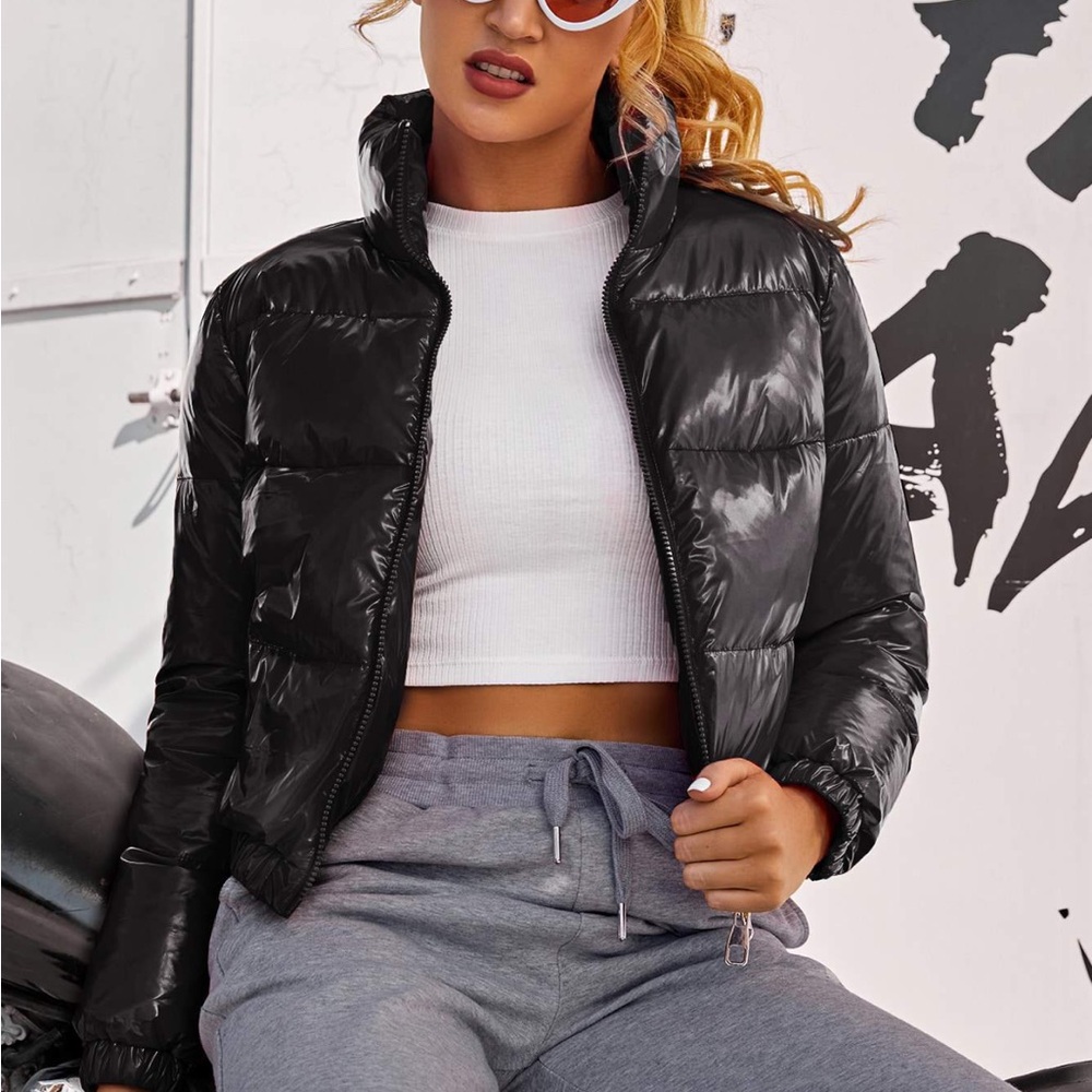 Black puffer jacket